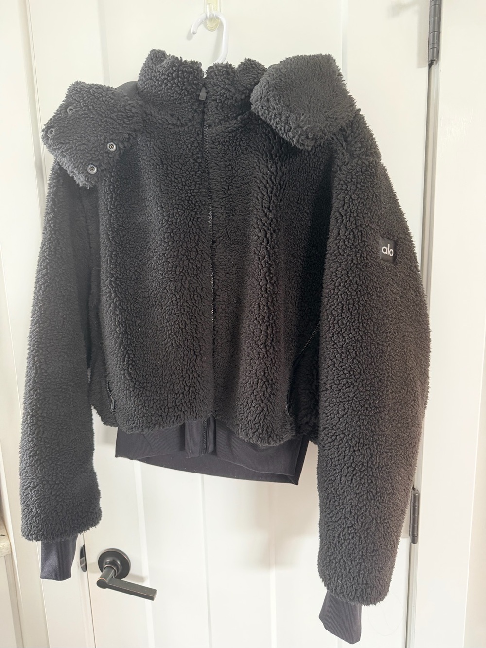 ALO Yoga Black Foxy Sherpa Zip Jacket